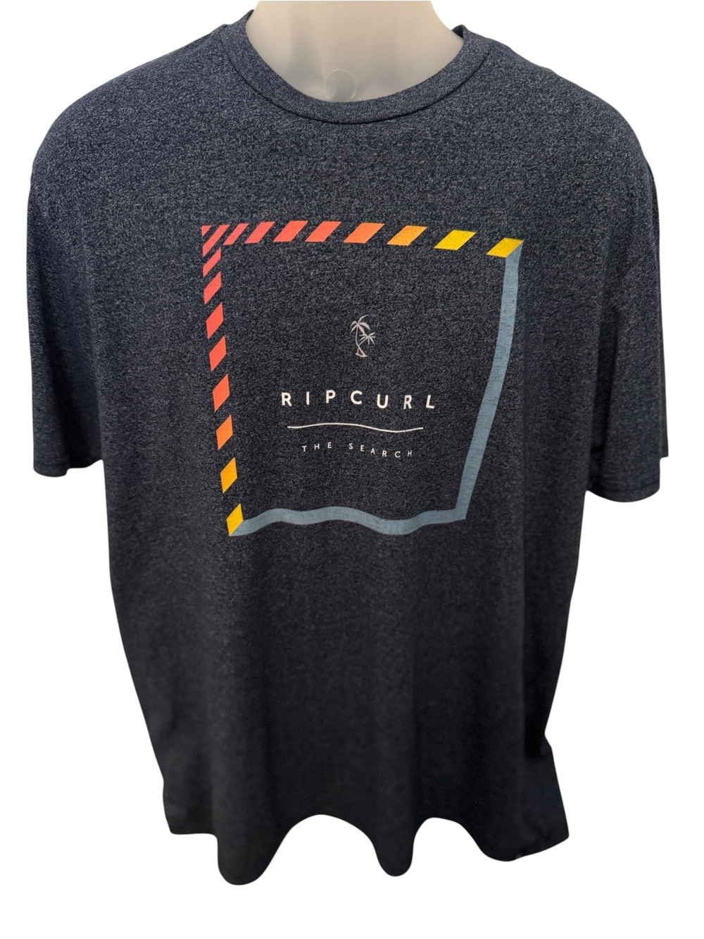 Rip Curl “The Search” Surf Dark Heathered Blue Gray Graphic Tee Shirt Men XL